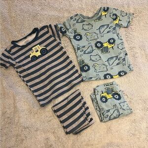 Kids Pajamas Set with Tractor Print